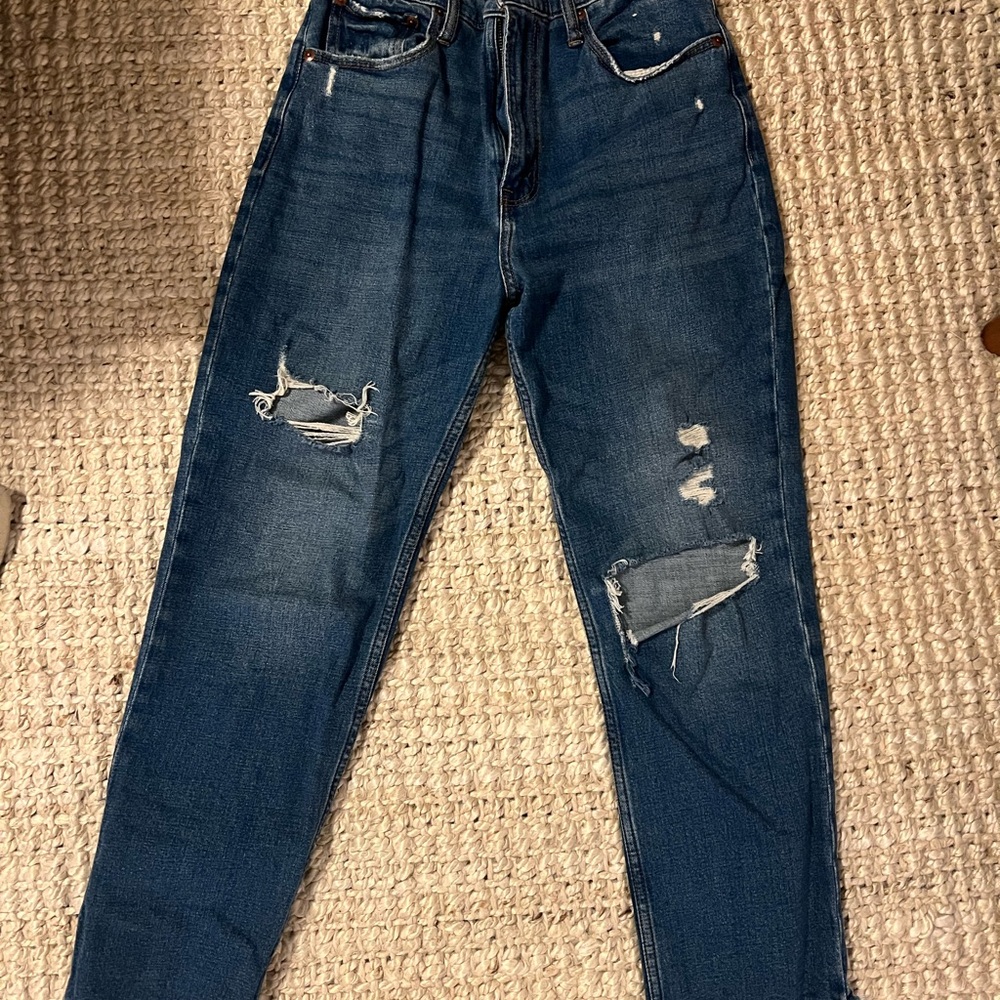 Women's Distressed Blue Jeans